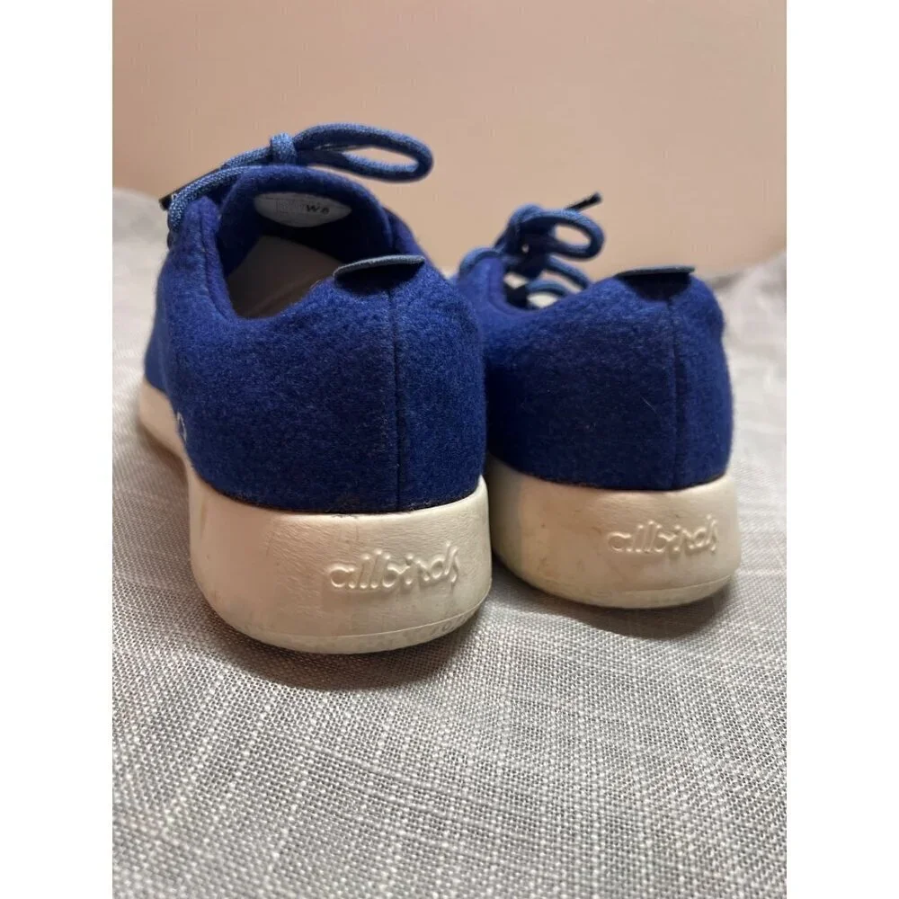 Allbirds Womens Sams Club Blue Wool Runners Size 8 Lace Up